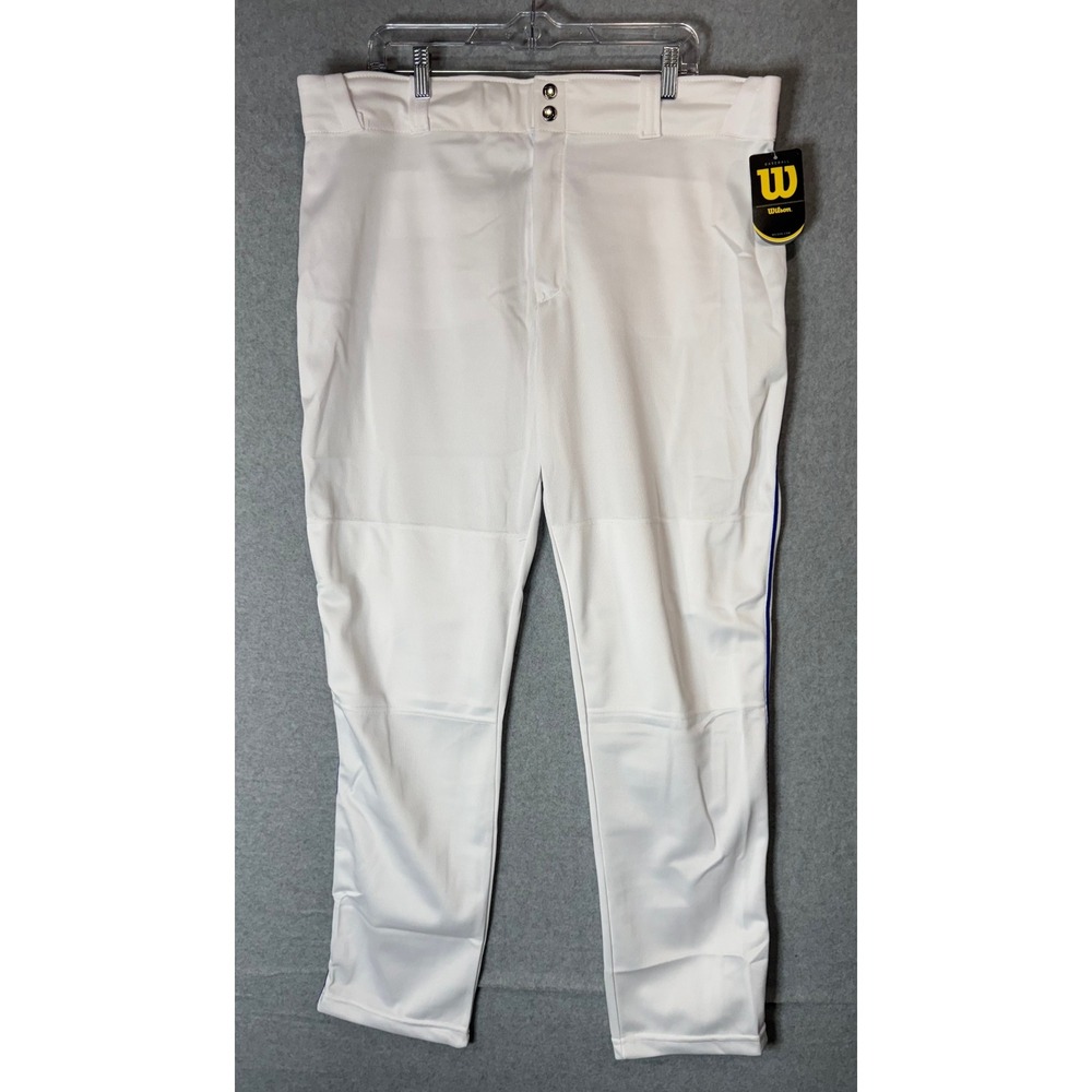 Wilson Baseball‎ Pants NEW Open Bottom Relaxed Fit White Blue XL